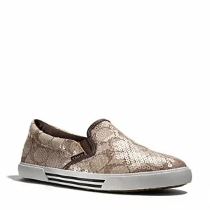 Coach Signature Kivy Brown Sequin Sneakers 9B
