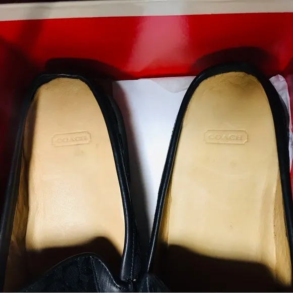 COACH size 11 black vintage monogram flats style name is Vanessa NIB
