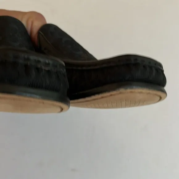 COACH size 11 black vintage monogram flats style name is Vanessa NIB