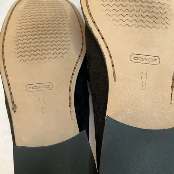COACH size 11 black vintage monogram flats style name is Vanessa NIB