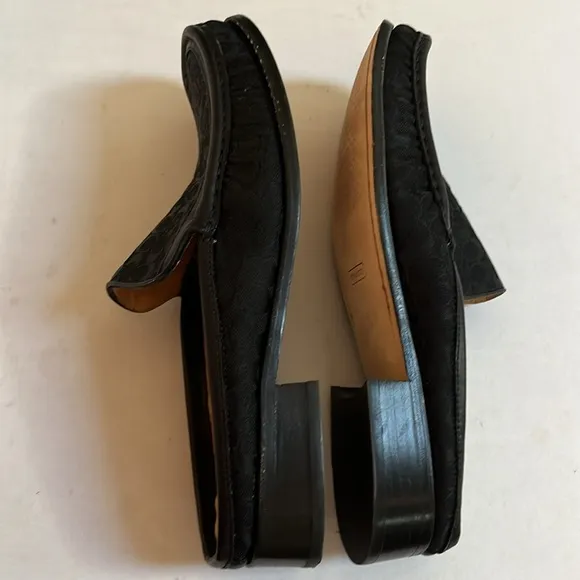COACH size 11 black vintage monogram flats style name is Vanessa NIB