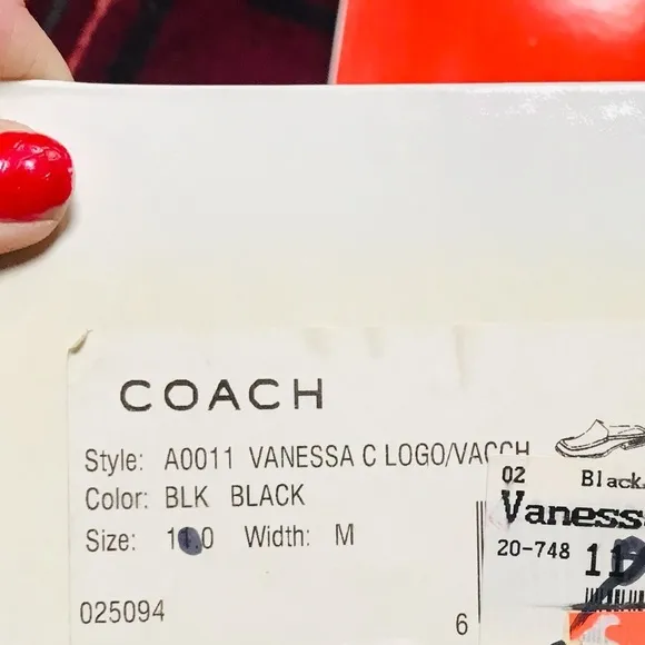 COACH size 11 black vintage monogram flats style name is Vanessa NIB
