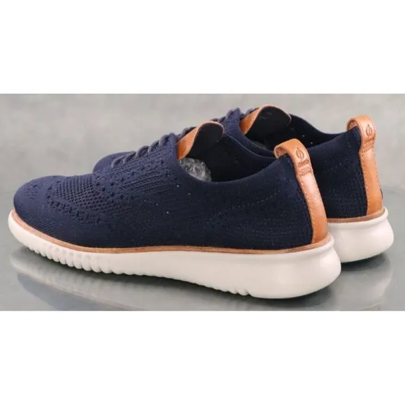 Cole Haan 2. Zerogrand $150 Men's Wingtip Knit Casual Shoes Size 8.5 Blue C27569