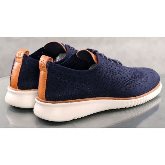 Cole Haan 2. Zerogrand $150 Men's Wingtip Knit Casual Shoes Size 8.5 Blue C27569
