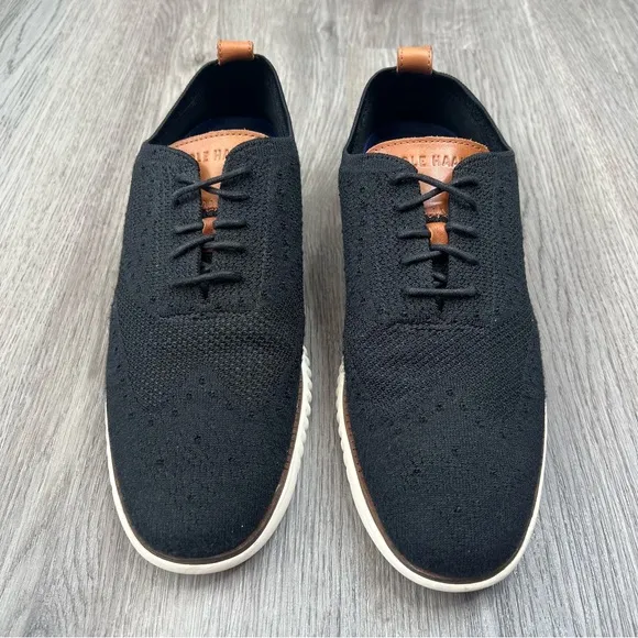 Cole Haan 2.ZeroGrand Black Stitchlite Knit Shoes C27568‎ Casual Oxford Mens 10