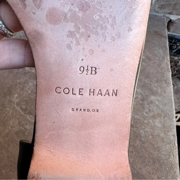 Cole Haan Amalia Skimmer Lizard Flats Black and Cream Sz 9.5
