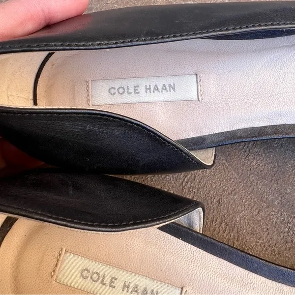 Cole Haan Amalia Skimmer Lizard Flats Black and Cream Sz 9.5