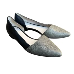 Cole Haan Amalia Skimmer Lizard Flats Black and Cream Sz 9.5