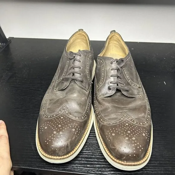 Cole Haan Grand Os Wingtip Men's Size 13 M Brown Leather Casual Shoes (C23435)