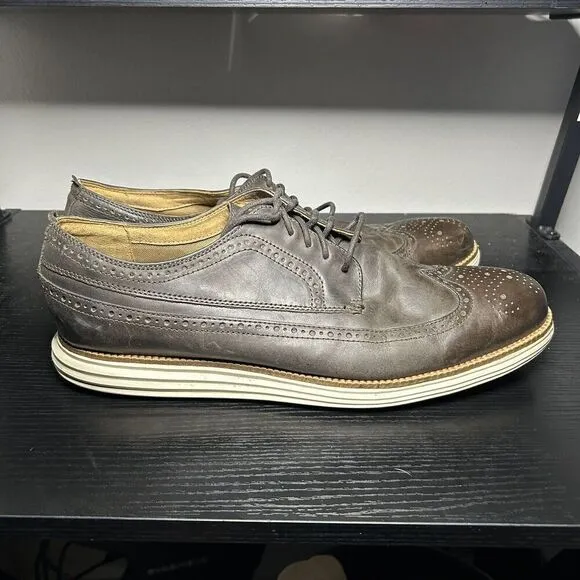 Cole Haan Grand Os Wingtip Men's Size 13 M Brown Leather Casual Shoes (C23435)