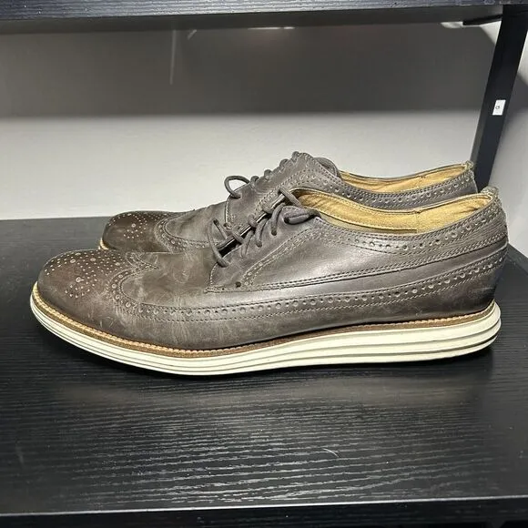 Cole Haan Grand Os Wingtip Men's Size 13 M Brown Leather Casual Shoes (C23435)