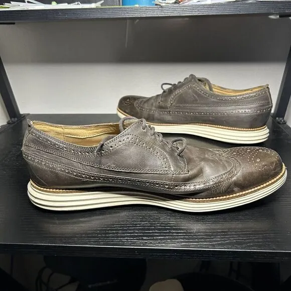 Cole Haan Grand Os Wingtip Men's Size 13 M Brown Leather Casual Shoes (C23435)