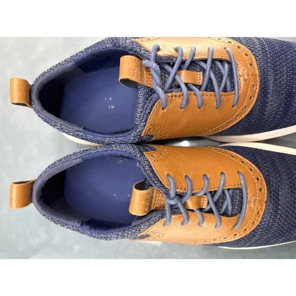 Cole Haan Grand Tour Men's Knit Oxfords Casual Shoes Size 8 Blue Tan