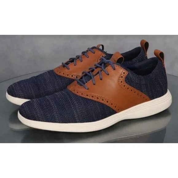 Cole Haan Grand Tour Men's Knit Oxfords Casual Shoes Size 8 Blue Tan