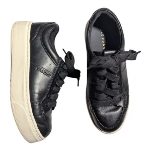 Cole Haan Grandpro Max Platform Black Leather Low Top Lace Up Sneakers Sz 6.5