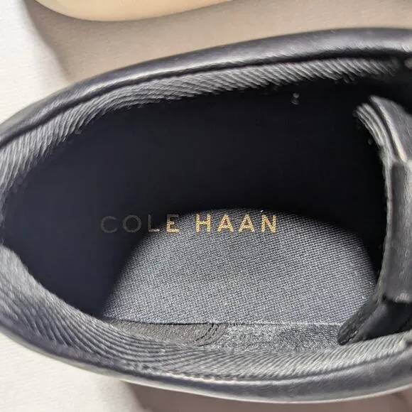 Cole Haan Grandpro Max Platform Black Leather Low Top Lace Up Sneakers Sz 6.5