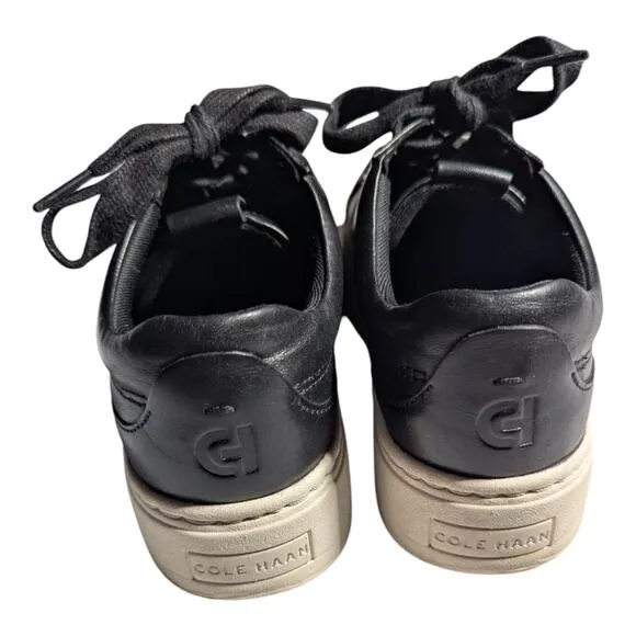 Cole Haan Grandpro Max Platform Black Leather Low Top Lace Up Sneakers Sz 6.5
