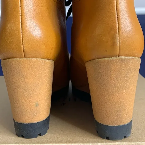 Cole Haan Henson Fur Leather Sheepskin Wedge Boots Size 7.5