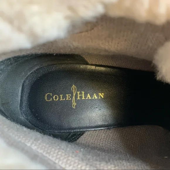 Cole Haan Henson Fur Leather Sheepskin Wedge Boots Size 7.5