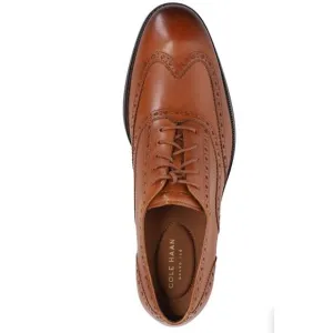 COLE HAAN Leather Sawyer Wingtip Oxford Lace Up Shoes in British Tan Brown 13