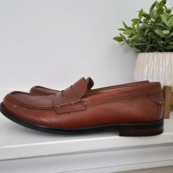 Cole Haan Men's Penny Loafers Pinch Leather Maine Classic Brown Size 9M