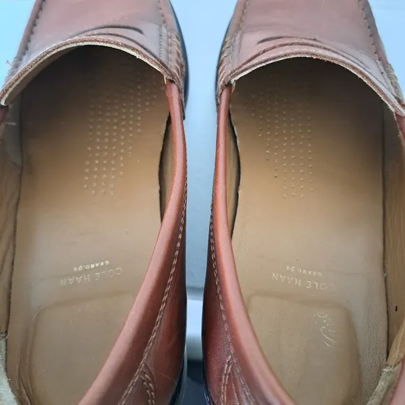 Cole Haan Men's Penny Loafers Pinch Leather Maine Classic Brown Size 9M
