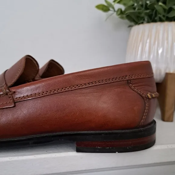 Cole Haan Men's Penny Loafers Pinch Leather Maine Classic Brown Size 9M