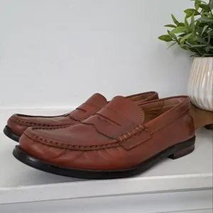 Cole Haan Men's Penny Loafers Pinch Leather Maine Classic Brown Size 9M