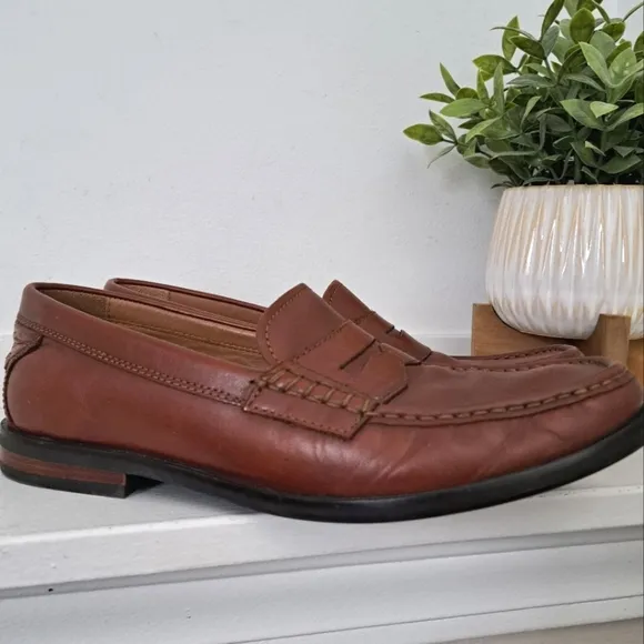 Cole Haan Men's Penny Loafers Pinch Leather Maine Classic Brown Size 9M
