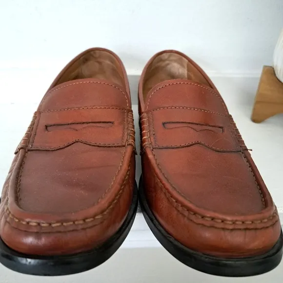 Cole Haan Men's Penny Loafers Pinch Leather Maine Classic Brown Size 9M