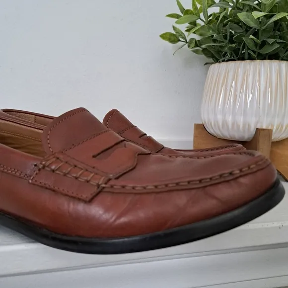 Cole Haan Men's Penny Loafers Pinch Leather Maine Classic Brown Size 9M
