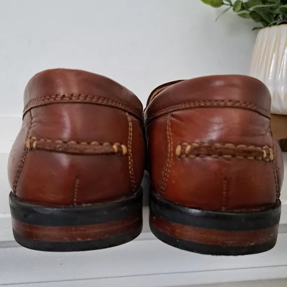 Cole Haan Men's Penny Loafers Pinch Leather Maine Classic Brown Size 9M