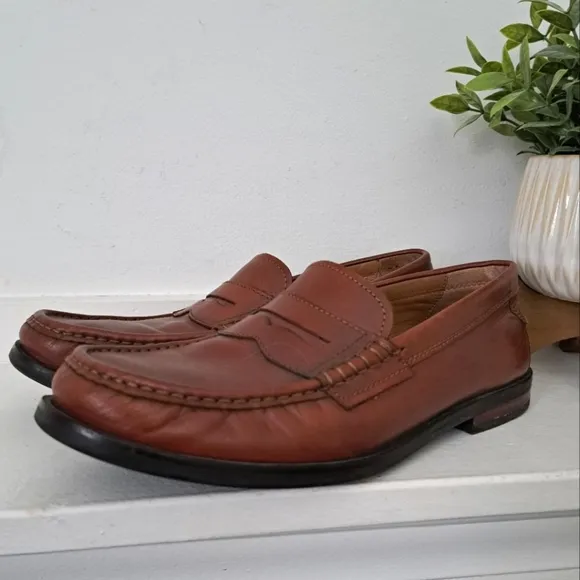 Cole Haan Men's Penny Loafers Pinch Leather Maine Classic Brown Size 9M