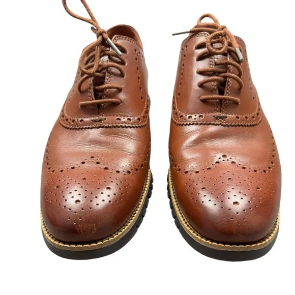 Cole Haan Men's ZEROGRAND Wingtip Oxford Brown C29411 Classic Business Work​​