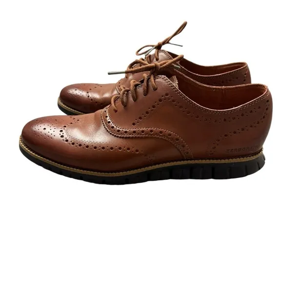 Cole Haan Men's ZEROGRAND Wingtip Oxford Brown C29411 Classic Business Work​​