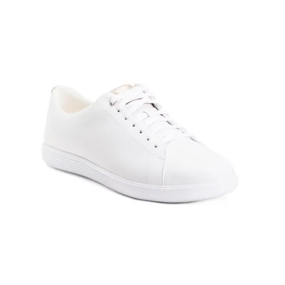 COLE HAAN White/rose Gold Leather Grand Crosscourt Sneakers