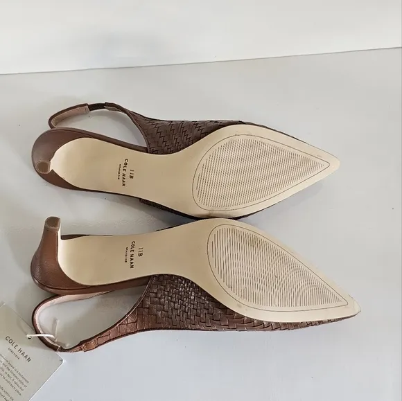 Cole Haan Women's Brown Slingback Heels Vandam Genevieve Size 11 NWB