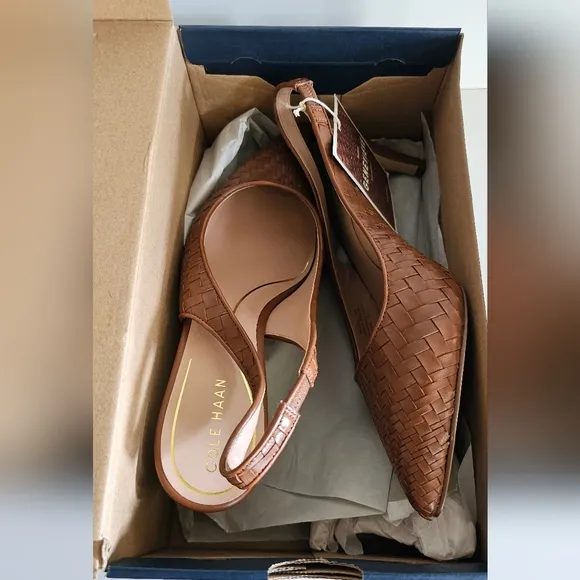 Cole Haan Women's Brown Slingback Heels Vandam Genevieve Size 11 NWB