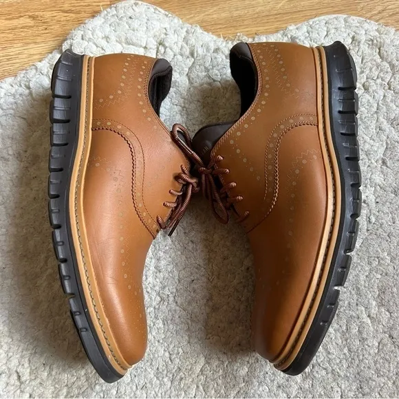 COLE HAAN Zerøgrand Waterproof Wing Ox Wp In British Tan-java Lace Up Sneakers