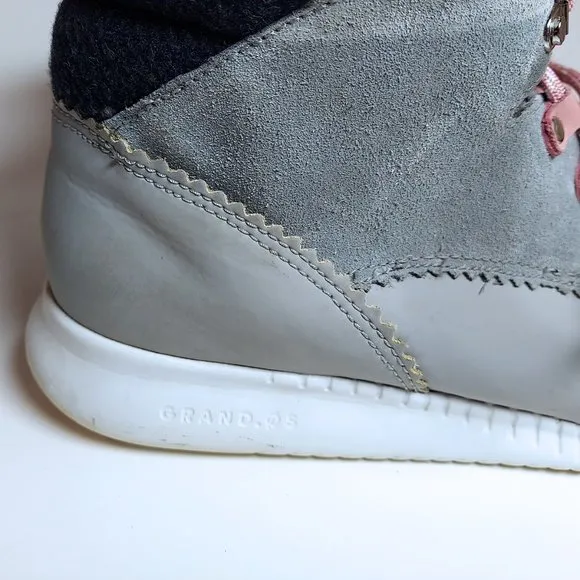 Cole Haan Zerogrand Chelsea Hiking Boots Gray and Pink Women's Sz. 9 1/2 B