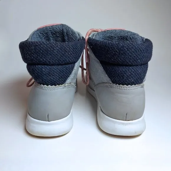 Cole Haan Zerogrand Chelsea Hiking Boots Gray and Pink Women's Sz. 9 1/2 B