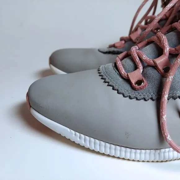 Cole Haan Zerogrand Chelsea Hiking Boots Gray and Pink Women's Sz. 9 1/2 B