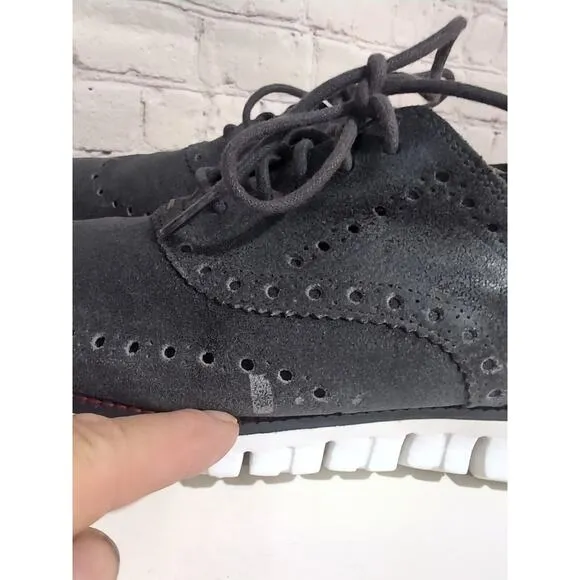 Cole Haan Zerogrand Wingtip Mens Black Nubuck Oxford Shoes Size 10.5 M C25590