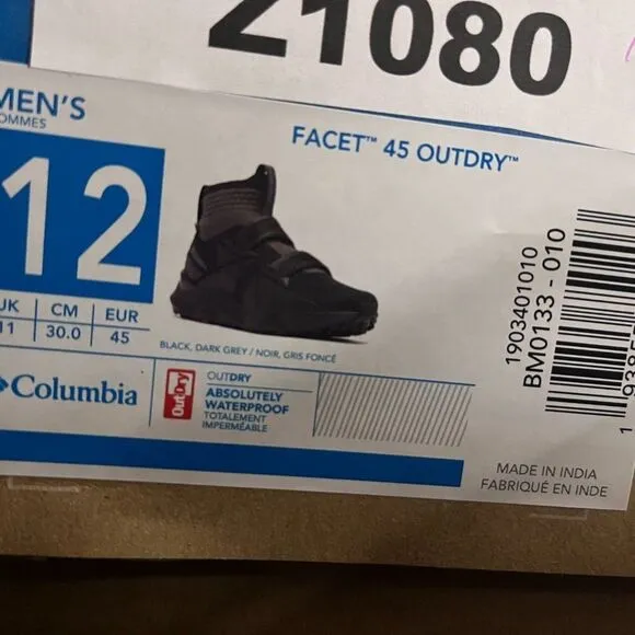 Columbia Men's Hiking‎ Shoes Facet 45 Outdry Ultralight Waterproof Size13