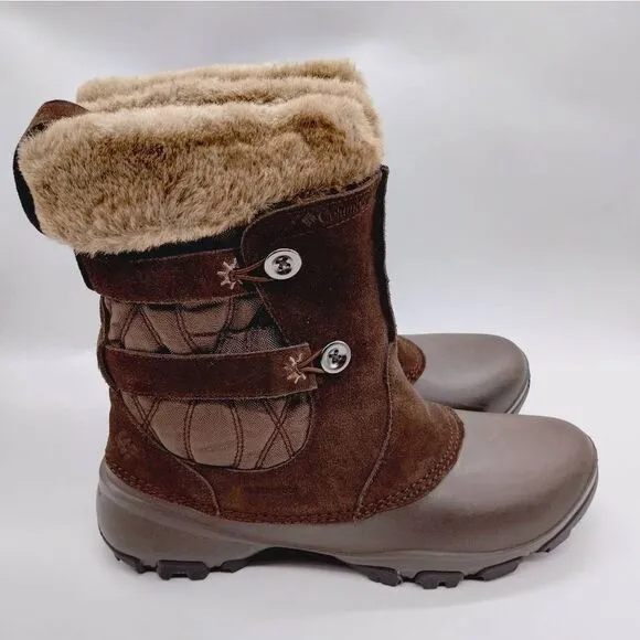 Columbia Sportswear Techlite Brown Suede Leather Waterproof Boots Womens Size 11