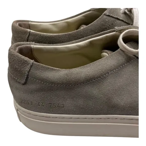 COMMON PROJECTS grey Achilles Suede Sneakers 2251 Men's EU size 44 US Size 11