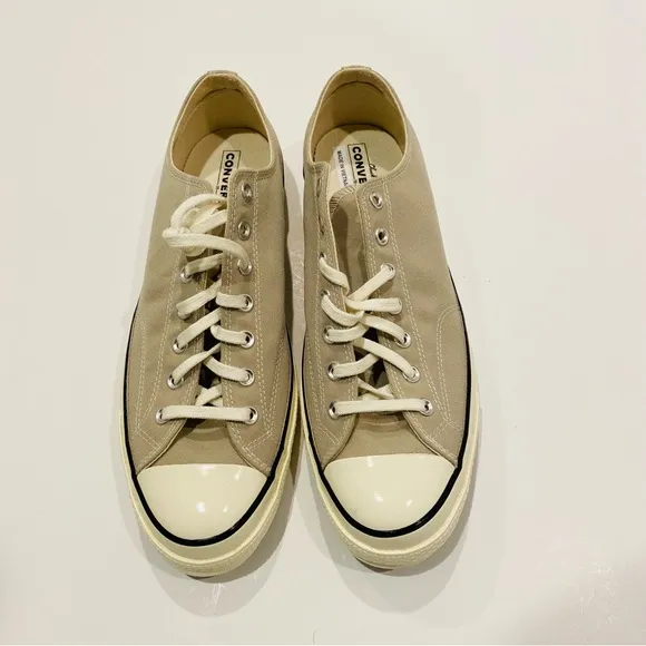 Converse 70 Low Recycled Canvas Papyrus/Black/Egret Sneakers 172680C Sz 13M/15W
