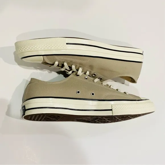 Converse 70 Low Recycled Canvas Papyrus/Black/Egret Sneakers 172680C Sz 13M/15W