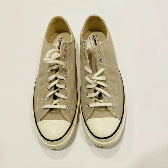 Converse 70 Low Recycled Canvas Papyrus/Black/Egret Sneakers 172680C Sz 13M/15W