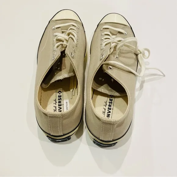 Converse 70 Low Recycled Canvas Papyrus/Black/Egret Sneakers 172680C Sz 13M/15W